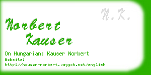 norbert kauser business card